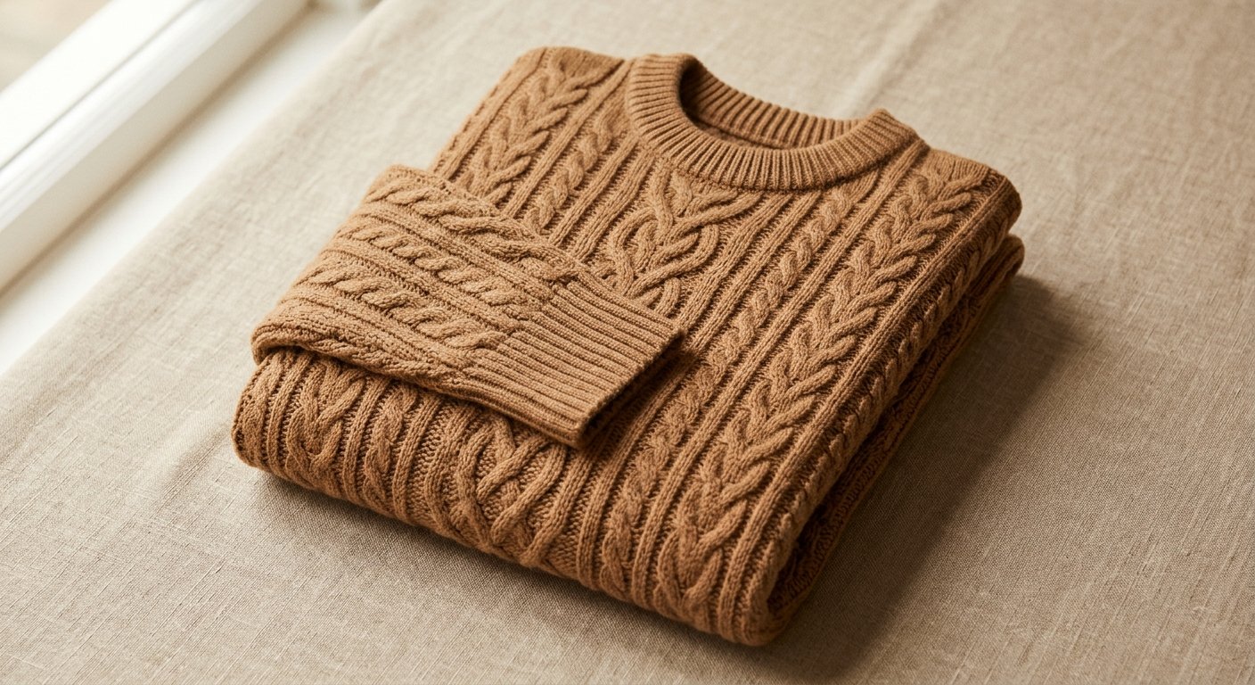 Cable-Knit Sweater (Camel Brown)