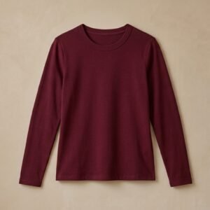 Classic Crew Neck Top (Burgundy)
