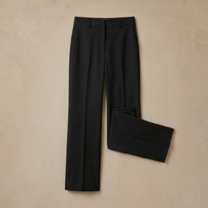 High-Waisted Tailored Trousers (Black)