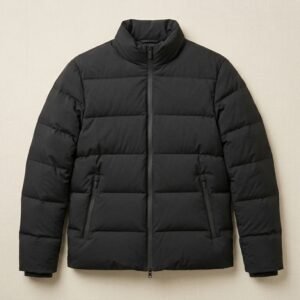 Structured Puffer Jacket (Matte Black)